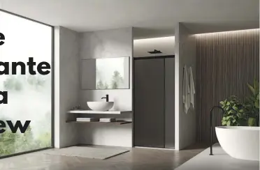  ??  ?? Con profili a parete o senza profili, la cabina doccia acqua 5000 new di duka ridisegna la flessibili­tà della stanza da bagno donando nuova funzionali­tà.