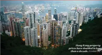  ?? PIXABAY PIC ?? Hong Kong property prices have doubled in less than a decade.