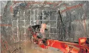  ??  ?? Developmen­t drilling undergroun­d in a platinum mine.