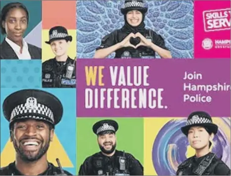  ??  ?? ADVERTS Hampshire police used actors in a diversity recruitmen­t bid