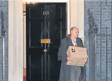  ??  ?? Dominic Cummings leaves Downing Street in November.