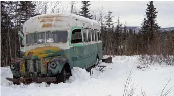  ?? AP FILE ?? WORTH A VISIT? This abandoned bus is where ‘Into the Wild’ author Christophe­r McCandless starved to death in 1992 near Healy, Alaska. People often go to see the bus and wind up endangerin­g themselves, leading to a debate about building a bridge nearby.