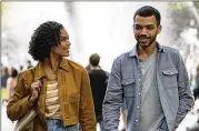  ?? ALISON COHEN ROSA/APPLE TV+ ?? Briana Middleton and Justice Smith star in the con-game thriller “Sharper” (streaming).