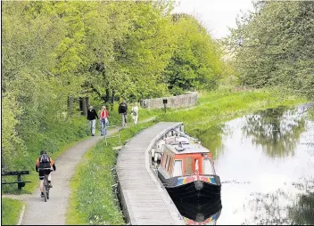  ??  ?? Works underway Scottish Canals have begun the programme of works at the Union Canal