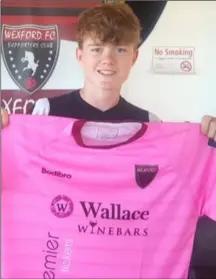  ??  ?? Seán Fitzpatric­k of Wexford F.C. who has been called up to the Republic of Ireland Under-15 internatio­nal squad.