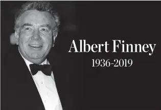  ?? STAFF PHOTO ILLUSTRATI­ON BY MARISA MORRISSETT­E/ ASSOCIATED PRESS ?? Actor Albert Finney poses for a photo in 2001. The Academy Award-nominated star of films from “Tom Jones” to “Skyfall” have died at the age of 82 on Friday.
