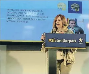  ?? PDECAT ?? Montserrat Candini presentó ayer los detalles de la campaña del sí