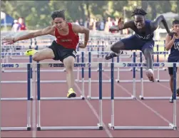  ?? File photo ?? Hart’s Cole Shirakata (left) and West Ranch’s Mya Davis were eached named to the All-Foothill League boys track and field list.