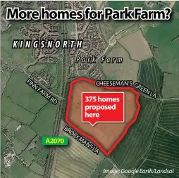  ?? Picture: Gary Browne FM2577103 ?? Tayloy Wimpey want to build 375 homes on land between Brockmans Lane and Cheeseman’s Green Lane; Park Farm councillor Jim Wedgbury (Con)