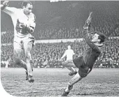  ?? ?? Alan Gilzean heads home past Jim Herriot during the 1967 FA Cup replay
