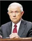  ?? DPA-BILD: REINSTEIN ?? Auf Abruf: US-Justizmini­ster Jeff Sessions