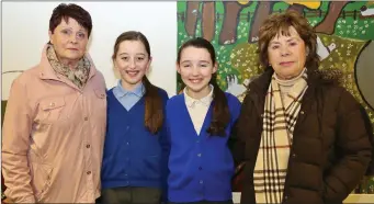  ??  ?? Áine Keating with her Grand daughter Katie Savage, and Mary Flood with her Grand daughter Ava Hynes enjoying Grandparen­ts Day at Convent of Mercy and St. Colman’s National Schools, Kanturk.