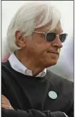  ?? (AP file photo) ?? Trainer Bob Baffert, winner of a record-tying six Kentucky Derbies, will be on the sidelines again this year, serving the second year of a two-year suspension at Churchill Downs.