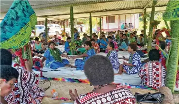  ?? ?? Women from the 12 villages that make up Vaturova District in the province of Cakaudrove at Ravita Village on July 29 to discuss developmen­tal plans for the constructi­on of a district house at Korotasere Village.