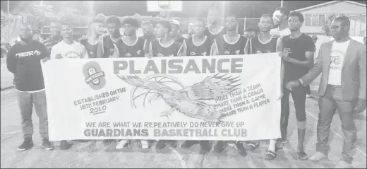  ??  ?? The newly crowned Brusches U-18 Basketball Classic champion Plaisance Guardians.