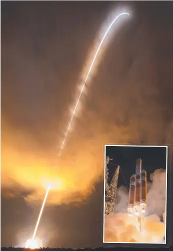  ?? Picture: AFP ?? The Delta IV Heavy rocket launches NASA's Parker Solar Probe on its journey to the sun.