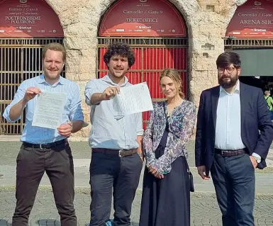  ?? ?? Il quartetto Da sinistra Giacomo Cona, Tommaso Ferrari, Beatrice Verzè e Pietro Trincanato