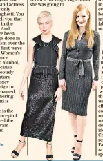  ??  ?? Buttoned-up: Michelle Williams and Jessica Chastain