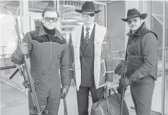  ?? TWENTIETH CENTURY FOX ?? From left, Taron Egerton, Colin Firth and Pedro Pascal in Kingsman: The Golden Circle: Not enough humour and way too many dogs.