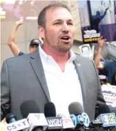  ?? SUN- TIMES FILE ?? Bob Reiter, president of the Chicago Federation of Labor, speaks at a 2018 rally.