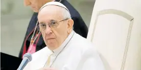  ?? AFP ?? El papa Francisco visitará el país del 6 al 10 de septiembre.