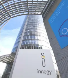  ??  ?? The headquarte­rs building of the German energy company innogy SE in Essen, western Germany. German utility EON said it plans to cut up to 5,000 jobs as part of its takeover of the renewables unit Innogy from rival RWE, in a deal that will redraw the...