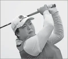  ?? Seth Wenig / The Associated Press ?? China’s Shanshan Feng tees off on the second hole during the second round of the U.S. Women’s Open on Friday in Bedminster, N.J.