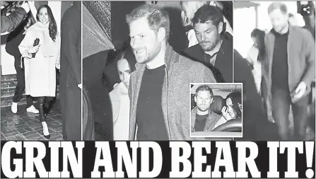  ?? (Daily Mail) ?? Harry and Meghan were pictured arriving for a date night at San Vicente Bungalows - just as reports surfaced that they are being evicted from their only UK home.