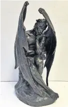  ??  ?? Striking bronze entitled “Satan, L’ange Dechu” by Jean-Jacques Feuchère