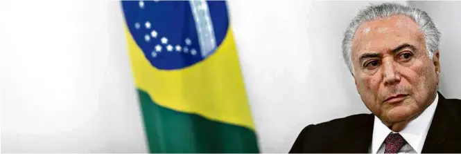  ?? Pedro Ladeira/Folhapress ?? O presidente Michel Temer (MDB) durante evento no Palácio do Planalto realizado nesta quinta-feira (6)