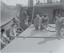  ??  ?? Women working as scrapers in Sunderland’s shipyards in July 1941.