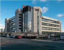  ?? PETER MCDERMOTT CC BYSA 2.0 ?? The Square One building on Travis Street, pictured in October 2019, is currently used by Network Rail. Piccadilly station is just out of shot to the right.