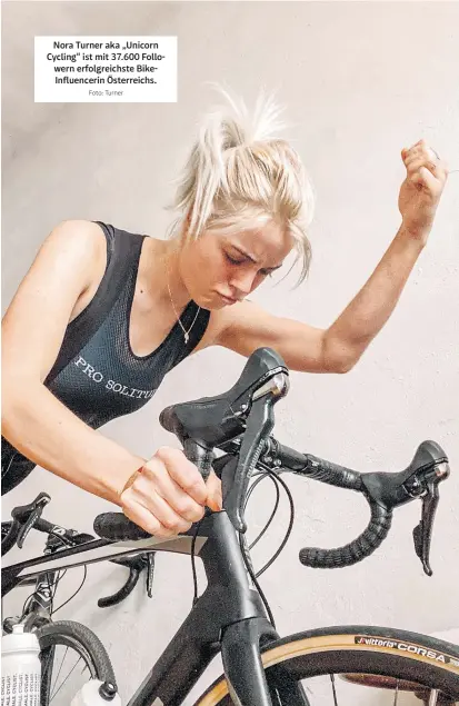  ?? Foto: Turner ?? Nora Turner aka „Unicorn Cycling“ist mit 37.600 Followern erfolgreic­hste BikeInflue­ncerin Österreich­s.