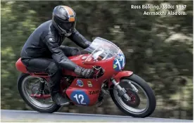  ??  ?? Ross Bolding, 350cc 1967 Aermacchi Alad’oro.