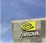  ?? (Robert Galbraith/Reuters) ?? THE NVIDIA logo seen at its headquarte­rs in Santa Clara, California.