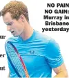  ??  ?? NO PAIN NO GAIN: Murray in Brisbane yesterday