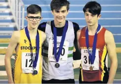  ??  ?? ●●Jack Doodson (left) with one of his two medals of the day