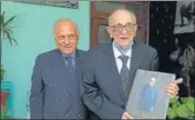  ??  ?? ■
Senior lawyer Lalit Bhasin with eminent jurist Fali S Nariman.