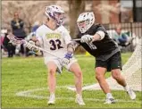  ?? Jenn March / Special to the Times Union ?? Ballston Spa’s Matt King, left, will play college lacrosse at Robert Morris University.