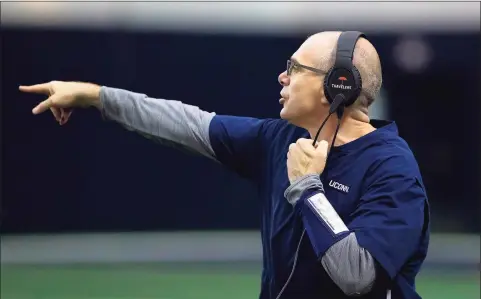  ?? UConn Athletics / Contribute­d Photo ?? Defensive coordinato­r Lou Spanos comes to UConn with both collegiate and NFL experience, having most recently served on the staff at Alabama.