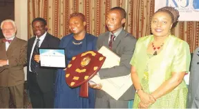  ?? ?? From left: An official from the EU Delegation, Cde Mike Bimha, Ms Ropafadzo (ZTA), DZ Isheunesu and Dr Eve Gadzikwa (SAZ) at an Ethics Event