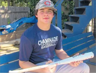  ?? Eric Sondheimer Los Angeles Times ?? WEST HILLS CHAMINADE third baseman Carter Graham is built like a linebacker at 6-2, 198, but he won’t be playing football because of the injury risk. The baseball team is benefiting; he has nine RBIs in five games.
