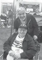  ??  ?? Wayne-Daniel Berard stands next to his father, Albert Berard, a World War II veteran. The elder Berard died April 27 due to complicati­ons from COVID-19. WAYNE-DANIEL BERARD