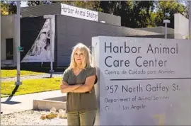  ?? Allen J. Schaben Los Angeles Times ?? JAN BUNKER claims that the Department of Animal Services has no system to oversee the care of rabbits, guinea pigs and hamsters and leaves it to volunteers.