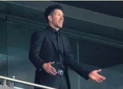  ??  ?? Simeone vio el partido desde un palco del Wanda Metropolit­ano.