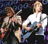  ?? | MEL EVANS/ AP FILE ?? Richie Sambora ( left) and Jon Bon Jovi perform at Giants Stadium, on July 7, 2007, in East Rutherford, N. J.