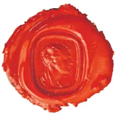  ??  ?? A wax impression on paper of Lord Byron (1788-1824) made by an intaglio ring