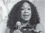  ??  ?? Writer and television producer Shonda Rhimes. Recent studies give statistica­l evidence to the widespread alarm about gender equality in Hollywood.