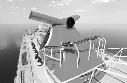  ?? CARNIVAL CRUISE LINE ?? A roller coaster will be the signature feature on board Carnival’s new cruise ship, Mardi Gras.