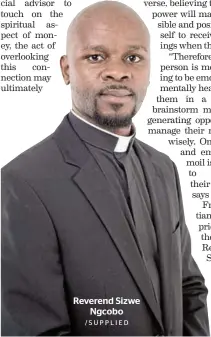  ??  ?? Reverend Sizwe Ngcobo /SUPPLIED